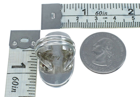 Sterling Silver Turquoise Inlay Ring Size 8-1/2 NN20604